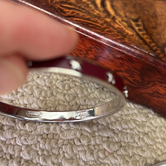 Set of 3 Silver Toned Coach bangle bracelets - Picture 9 of 9